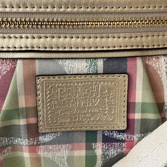 COACH POPPY DAISY MADRAS PASTEL TARTAN PLAID CROSSBODY BAG F22146 - Picture 3 of 9